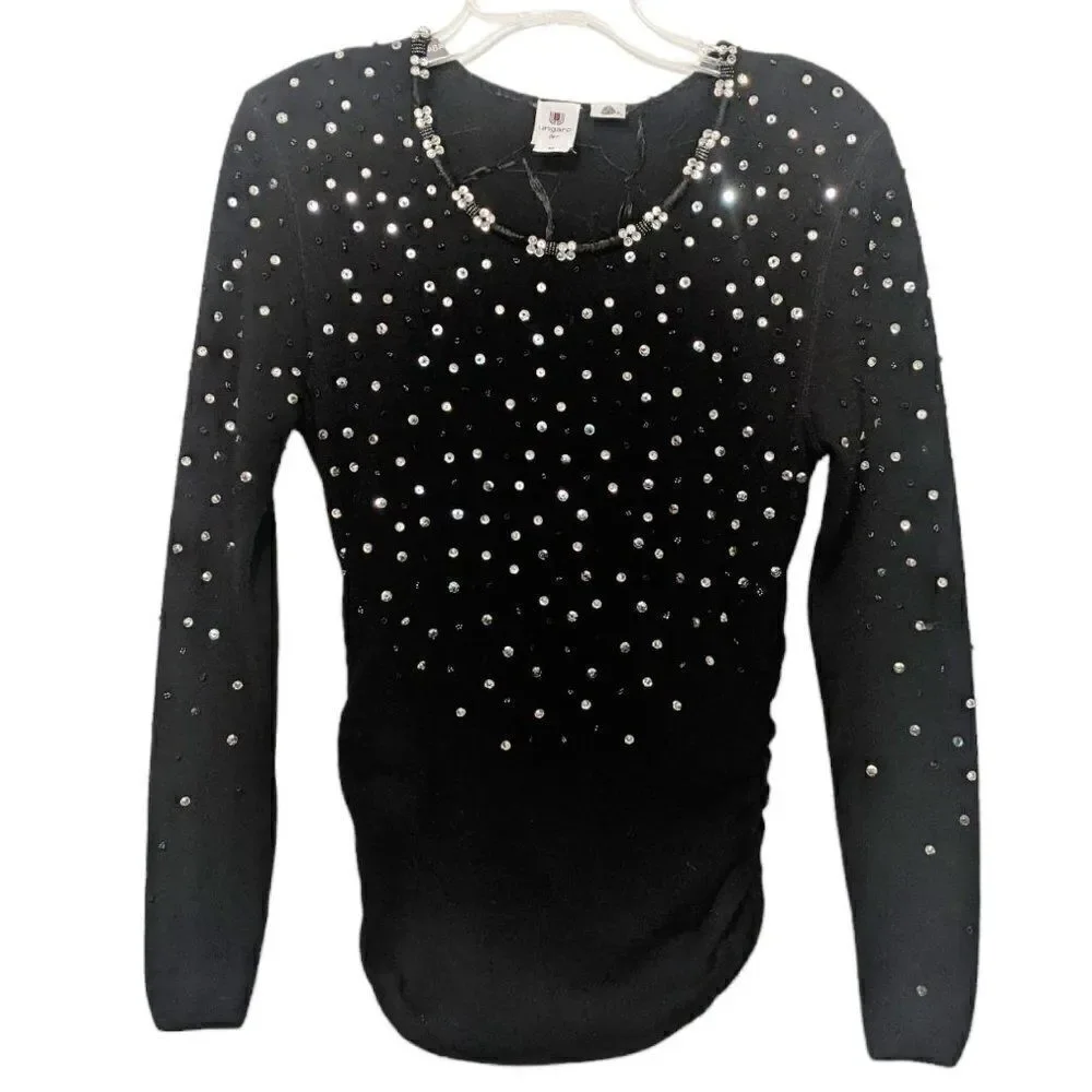 Vintage UNGARO ter long sleeve 100% lambswool sweater with sequins size M